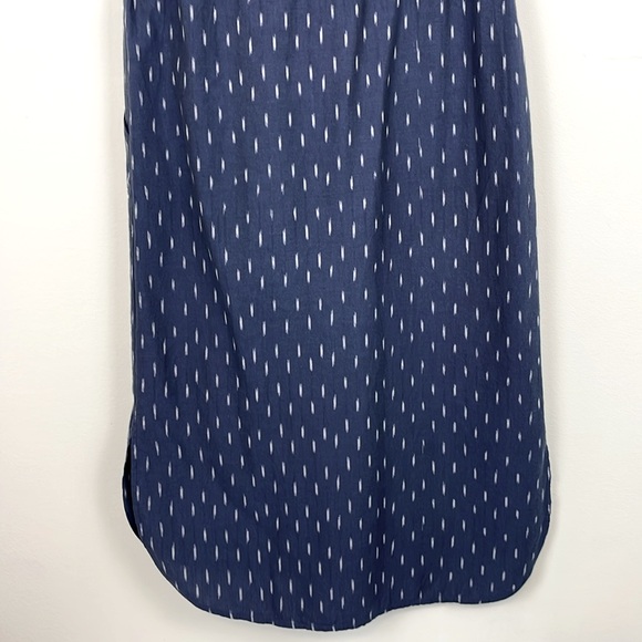Faherty Blue and White Sleeveless Saylor Ikat Midi Shirt Dress. Size XS. - Picture 13 of 16
